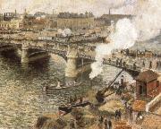 Pont Boiedieu in Rouen in a Drizzle Camille Pissarro